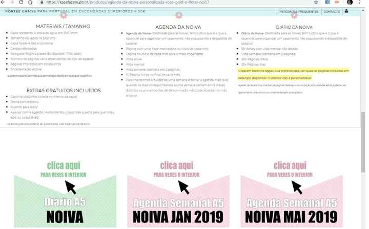 Na final da página das agendas tens isto: (aqui consegues ver as diferenças) 