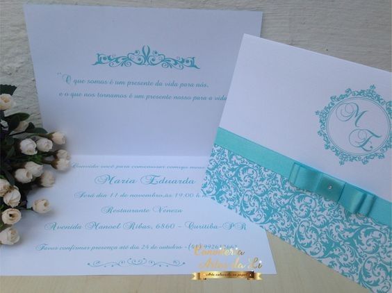 Convites com tons azuis claro 6