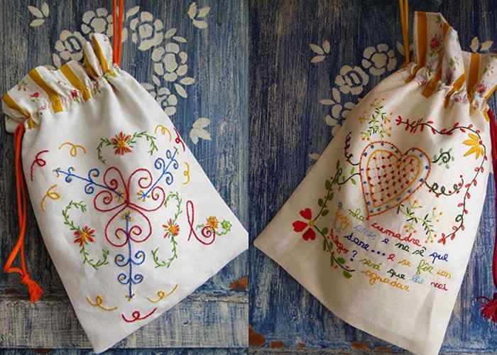 4. Saco com bordados dos Namorados