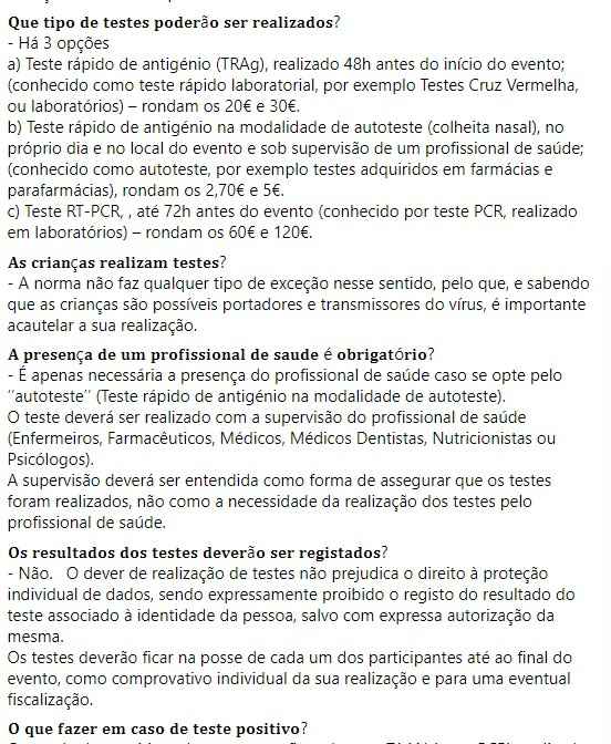 Norma 019/2020: Critérios para eventos de natureza familiar (DGS) 💍​💒 - 2