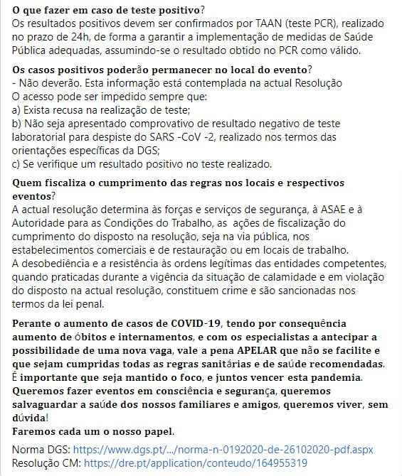 Norma 019/2020: Critérios para eventos de natureza familiar (DGS) 💍​💒 - 3