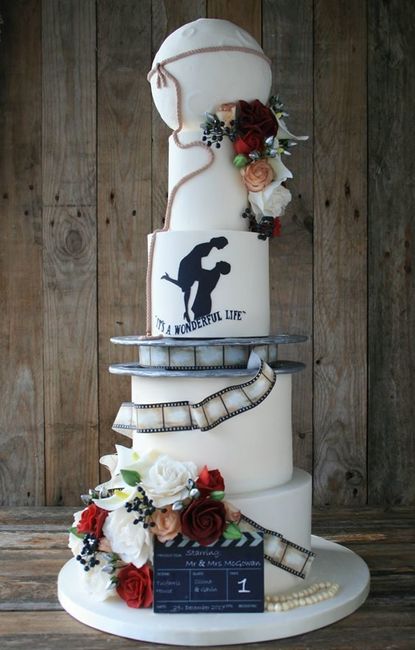 Dia Mundial do Cinema: 5 inspirações de Bolos de Casamento 👀🎬 1