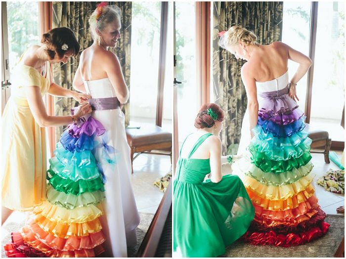 O Arco-íris invade a Comunidade: 3 Inspirações para Vestidos de Noiva 🌈 2