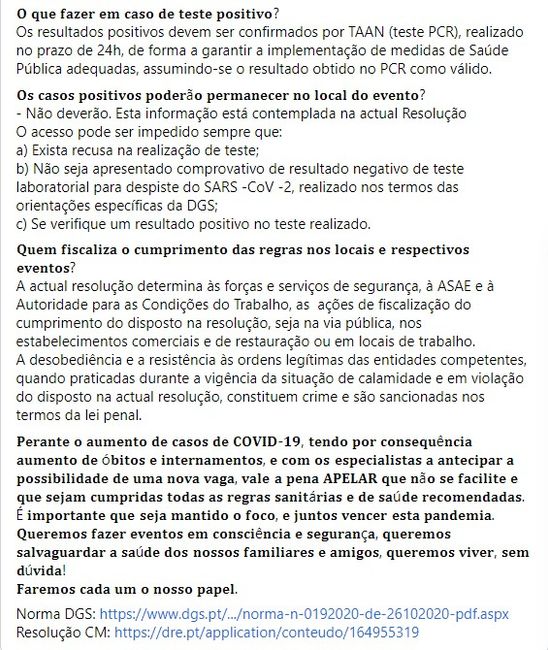 Norma 019/2020: Critérios para eventos de natureza familiar (DGS) 💍​💒 - 3