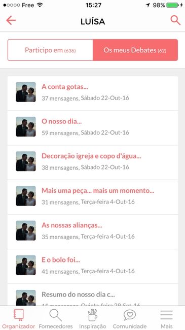 Quantos debates abriste até este momento? - 1