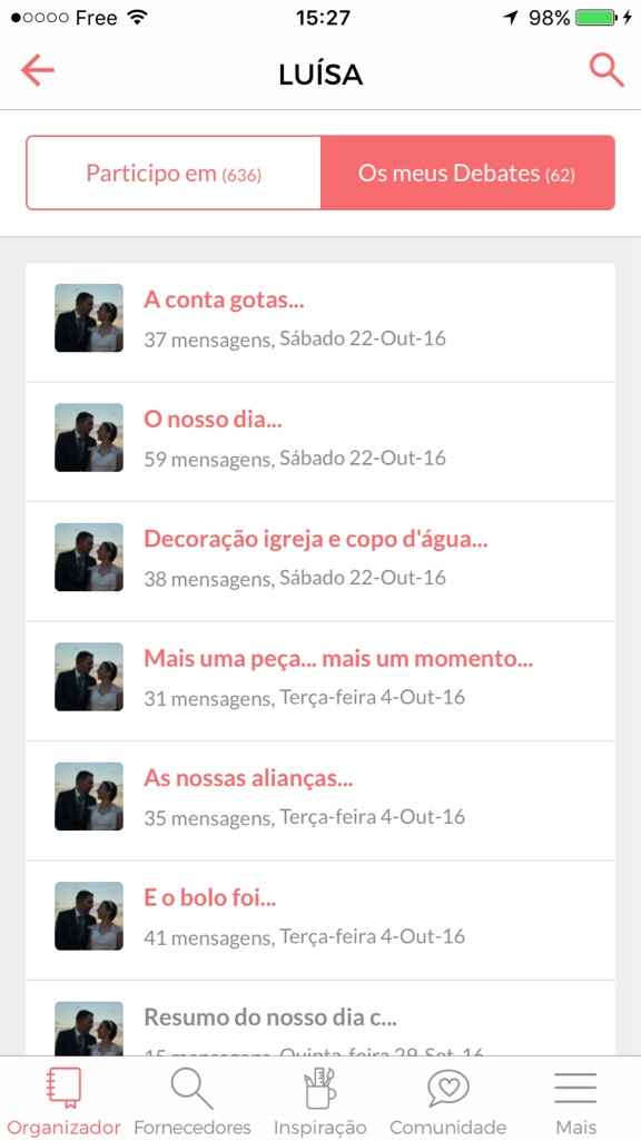 Quantos debates abriste até este momento? - 1