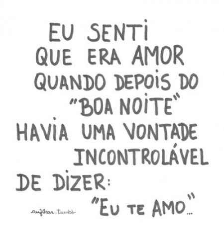 Quando você sentiu que era amor? 