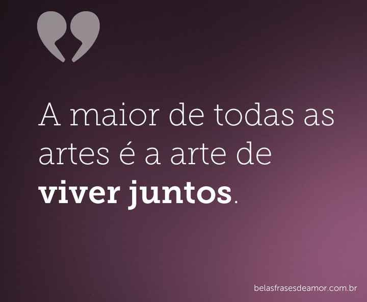 Viver juntos é...