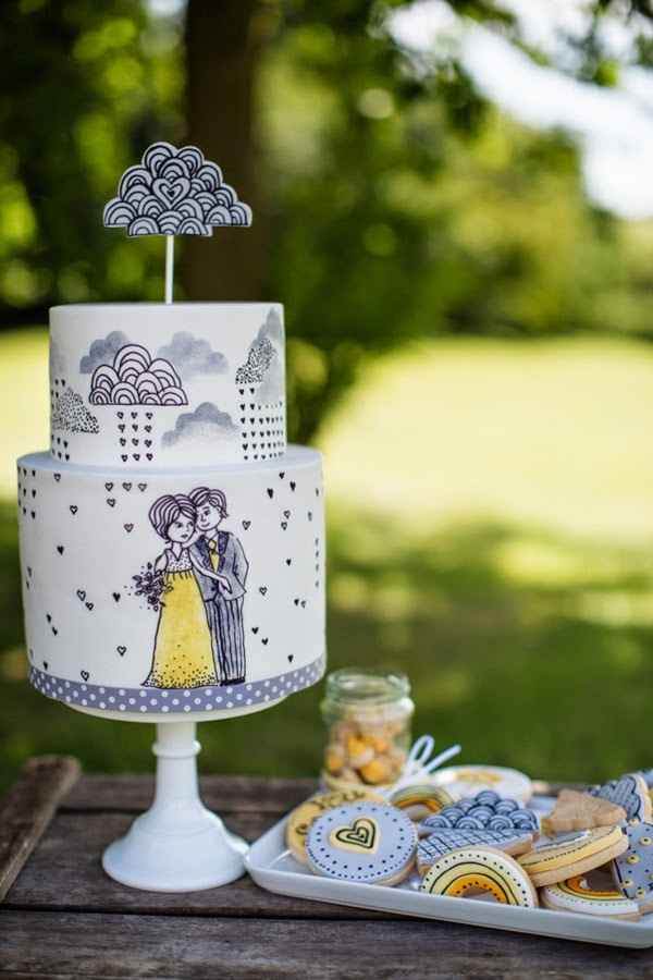 Bolo de casamento original e com desenho!
