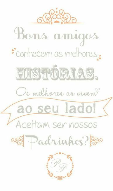 Convite de padrinhos e madrinhas - 2