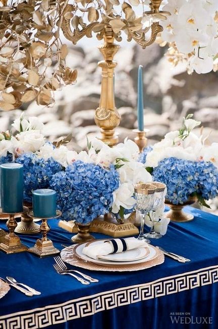 Tons: azul e dourado