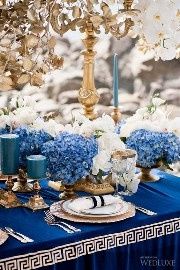 Decoração azul e dourado