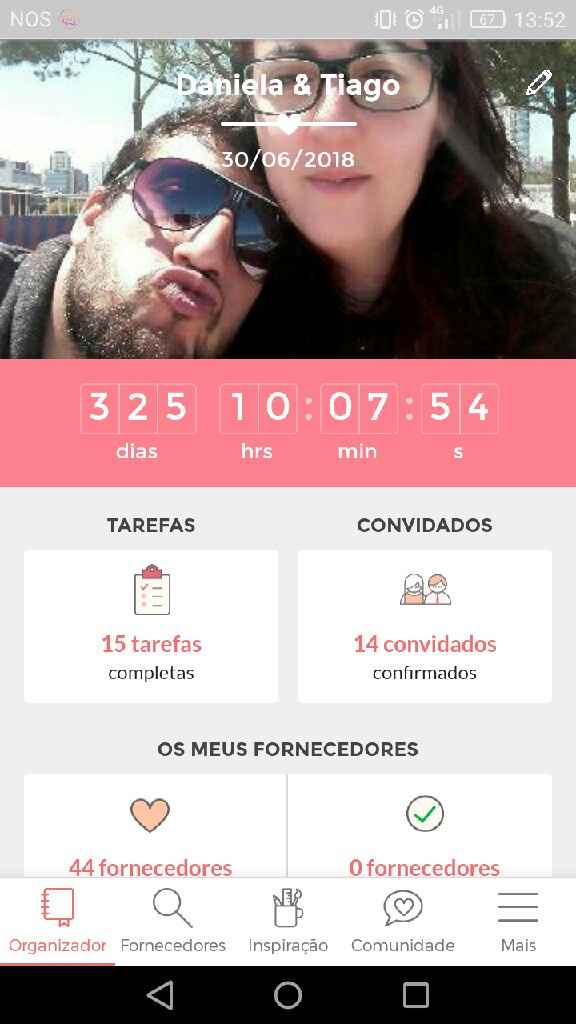 Contagem decrescente de daniela e tiago - 1