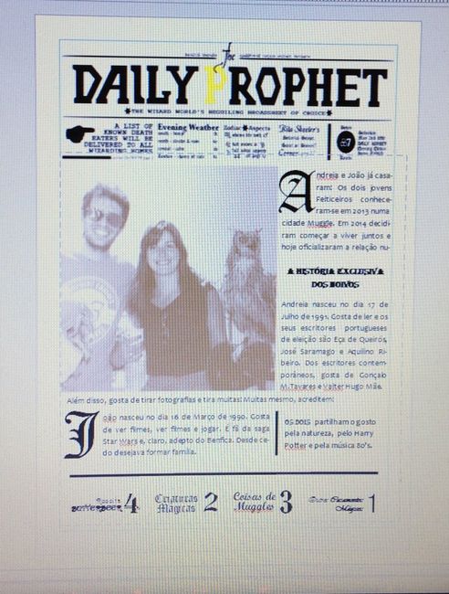 Jornal de casamento - daily prophet - 1