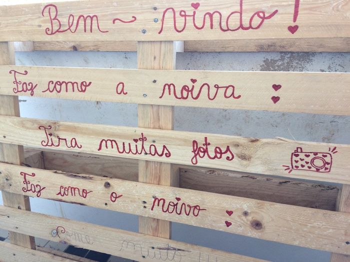 Placa de boas vindas - zona dos aperitivos - 1