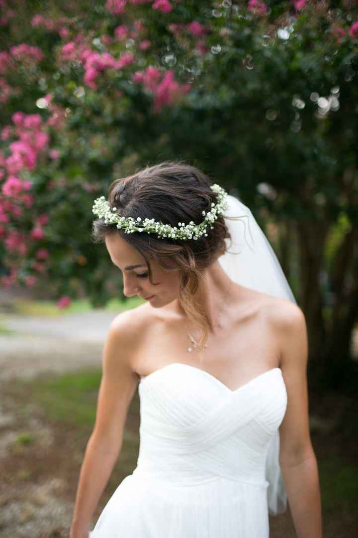 Coroa de flores e veu