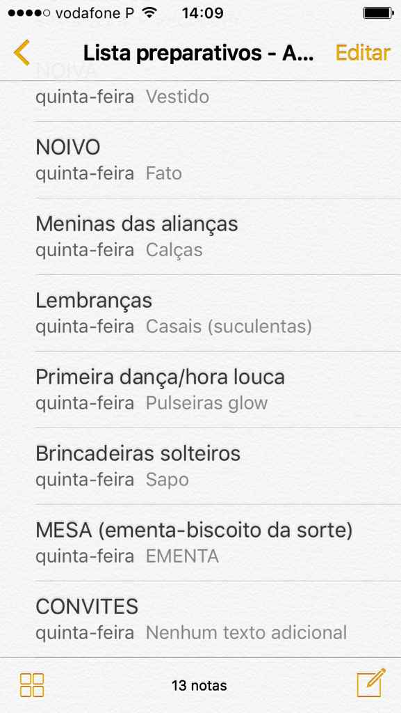 Organização e checks (a 205 dias) - 2