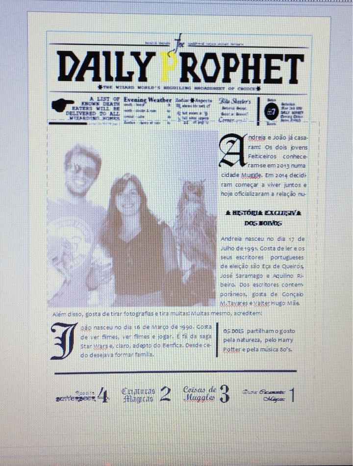 Jornal de casamento - daily prophet - 1