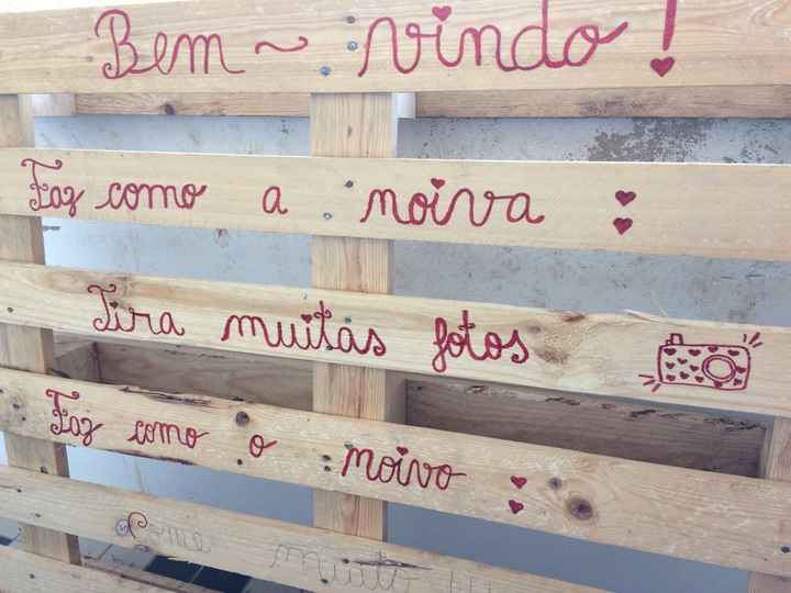 Placa de boas vindas - zona dos aperitivos - 1