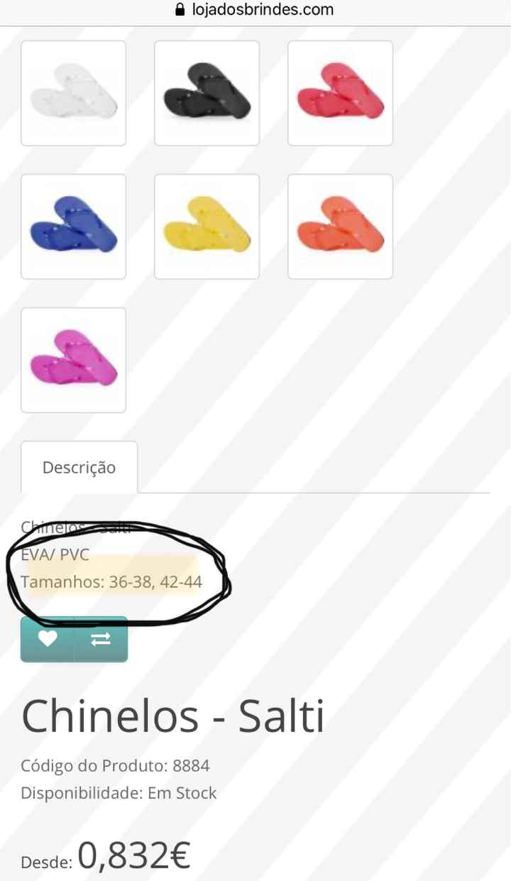 Oferta de chinelos aos convidados - 1
