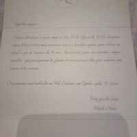 O lado de dentro da carta que escrevemos para os convidados !