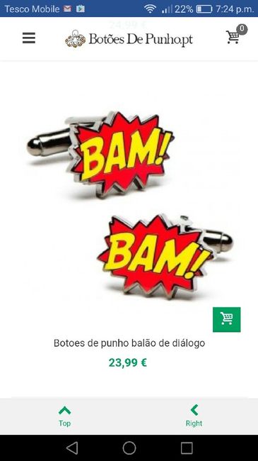 Banda desenhada botões de punho - 1