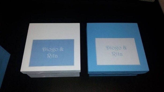 Caixas padrinhos noiva