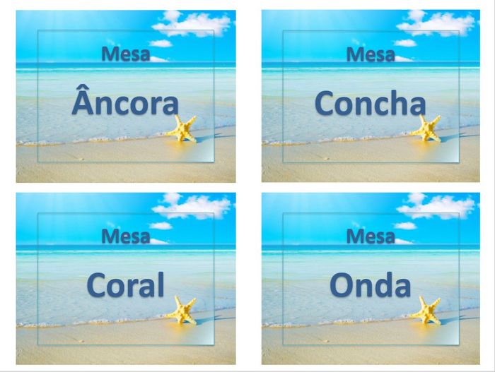 Marcadores de mesa