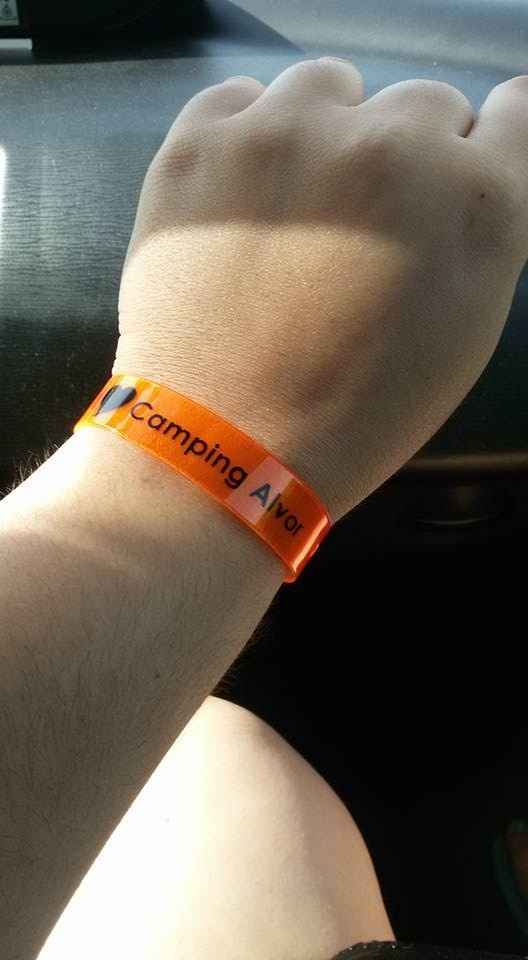 A nossa pulseira de identificação do parque de campismo