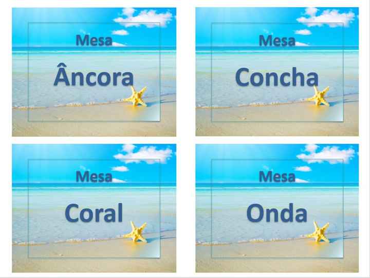 Marcadores de mesa