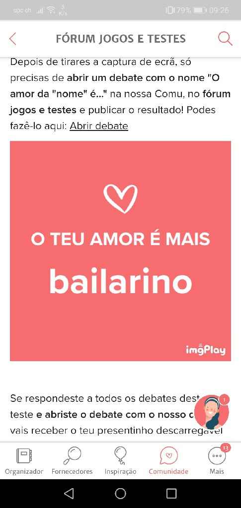 o meu amor é - 1