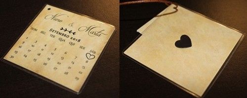 Detalhe do calendário (com íman para ser colocado no frigorífico tipo save the date)