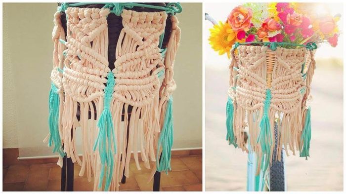 Macramé -decoração para bicicleta