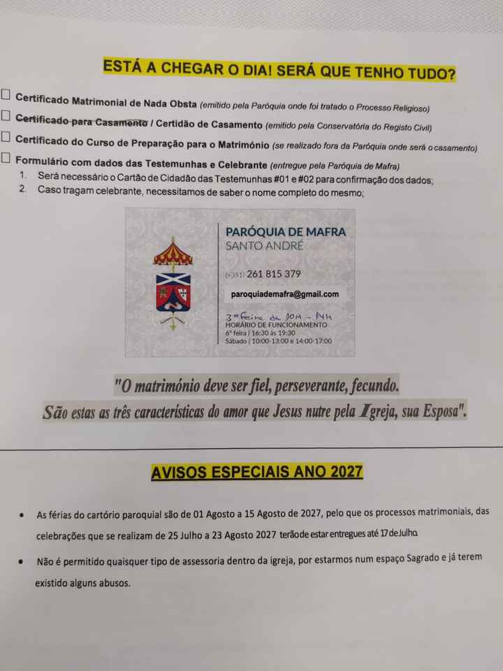 Marcação na Basílica do Convento de Mafra - agenda 2027 - 3