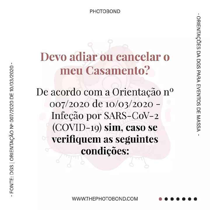 Cancelar ou adiar por causa do covid19¿? - 1