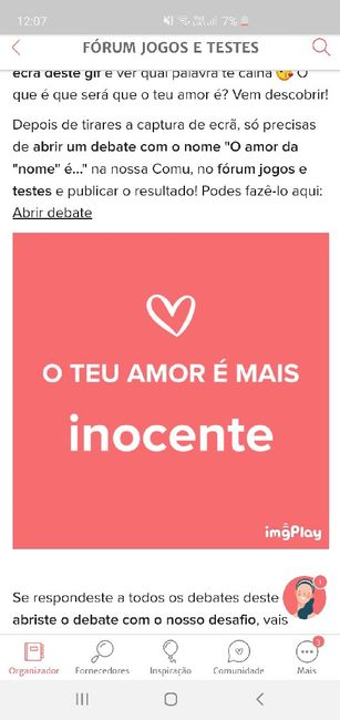O teu amor é mais.... DESAFIO! - 1