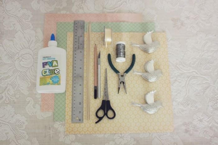 material birdcage papel