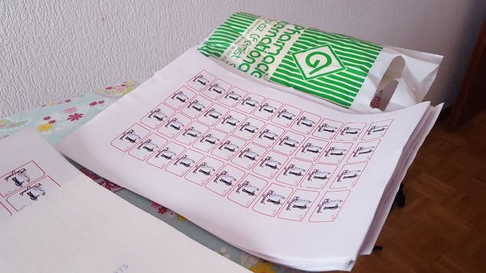 etiquetas antes de recortar