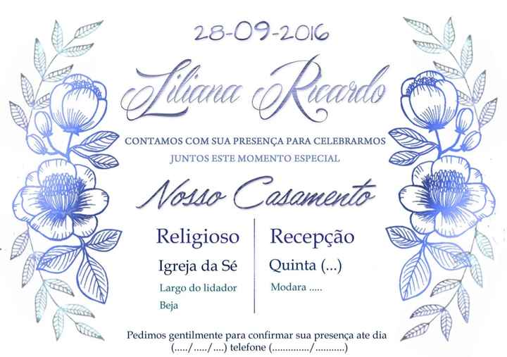 Esboço dos convites - 1