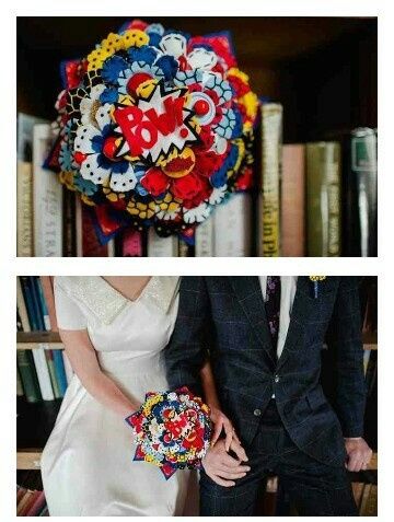 Livro de honra e bouquet solteiras - tema banda desenhada - 2