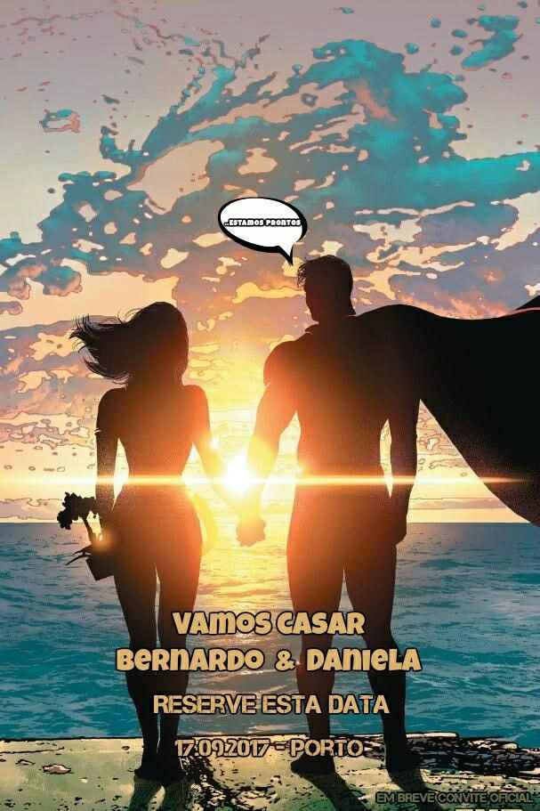 Início save the date - tema banda desenhada - 2