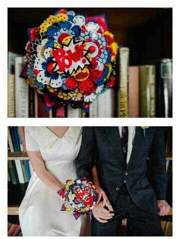 Livro de honra e bouquet solteiras - tema banda desenhada - 2