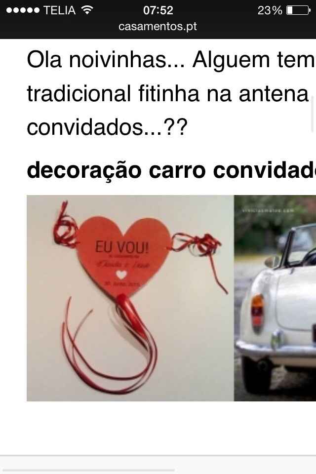 Decoracao de carros dos convidados - 1