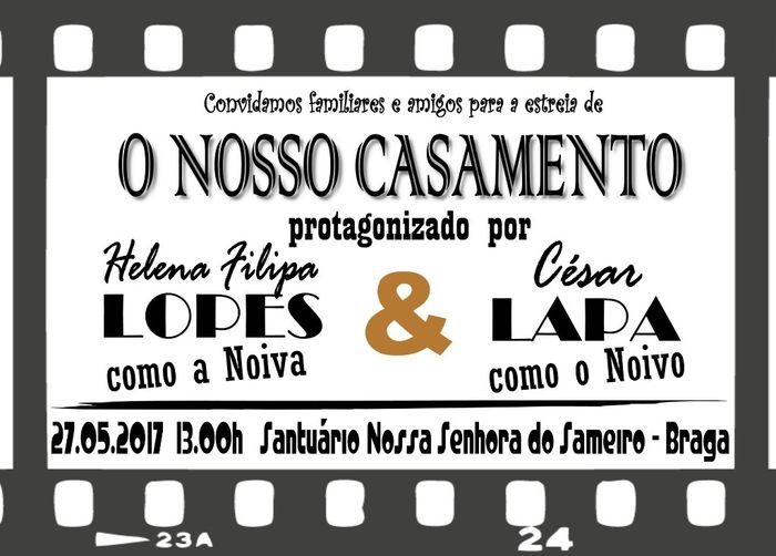 Parte da frente do convite