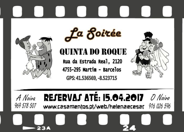 Parte de trás do convite