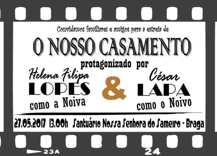 Parte da frente do convite