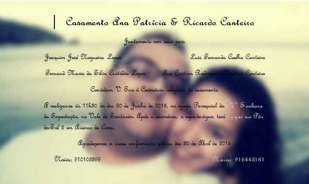 Os nossos convites !!!