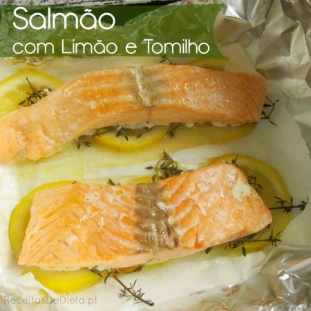 Salmão com limão e tomilho