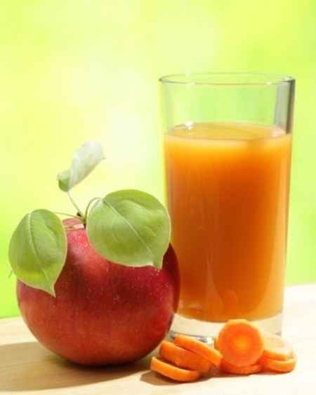 Suco cenoura, maça e limao