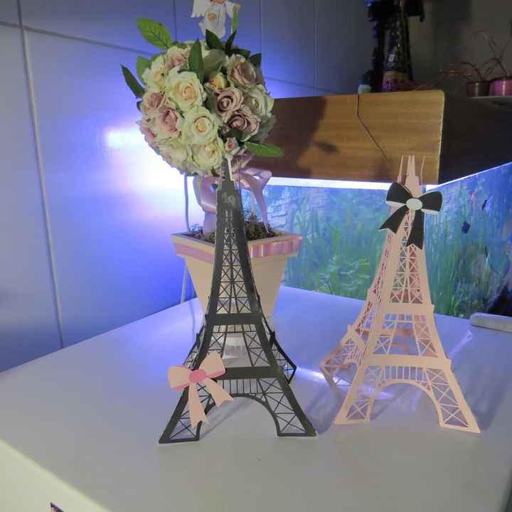 Tema Paris- Marcação centro de mesa
